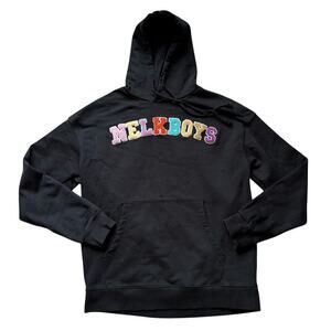 FULL SEND NELKBOYS Mens Chenille HOODIE/Sweatshirt, XL, Oversize, Black